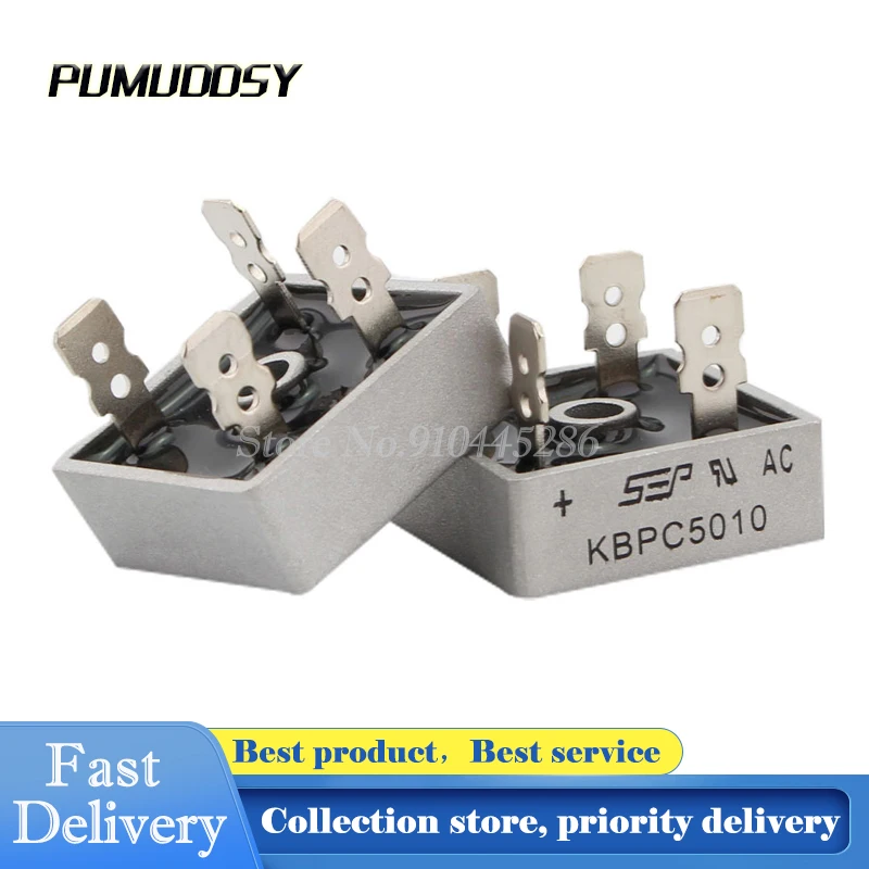 2PCS/LOT KBPC5010 Diode Bridge Rectifier kbpc5010 50A 1000V | Электронные компоненты и принадлежности