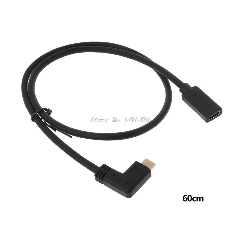 0.3/0.6/1m USB 3.1 90 Degree Elbow Design Type C Male to Micro USB Female Extension Cable Charging Data Line Adapter Converter