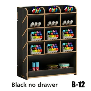 

Office Desk Wooden Organizer Simple Multi-Divided Office Desktop Brush Storage Container Pen Pencil Holder DIY Gift