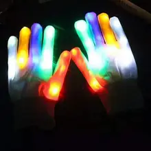 Хэллоуин светодиодные перчатки маска для рук вечерние Смешные перчатки освещение пальцев Электрический скелет DIY Хэллоуин вечерние Косплей