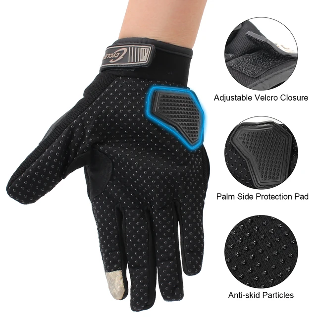 Breathable Powered Motorcycle Glove Summer Racing Riding Protective Gears Motorbike Bicycle Glove PVC Touch Screen 1 Pair 3