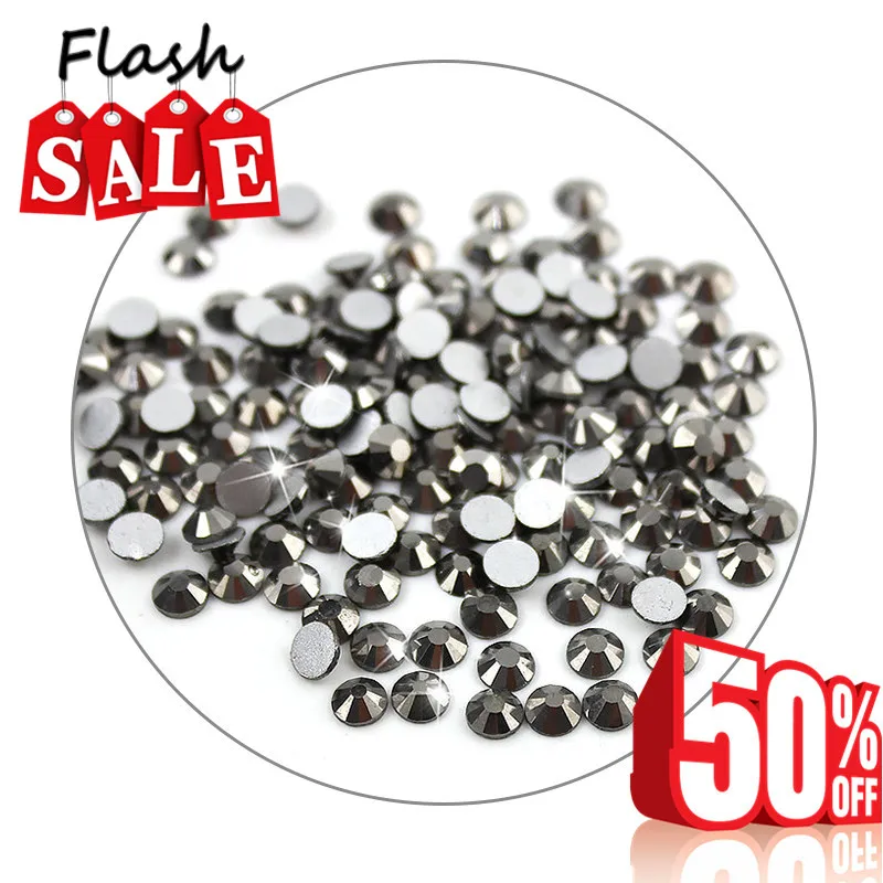 

Nail Art Super crystal Black Hematite 3D Nail Art ss3 ss4 ss5 ss6 Glass/Crystal Nails Non HotFix Rhinestones Garment Rhinestone