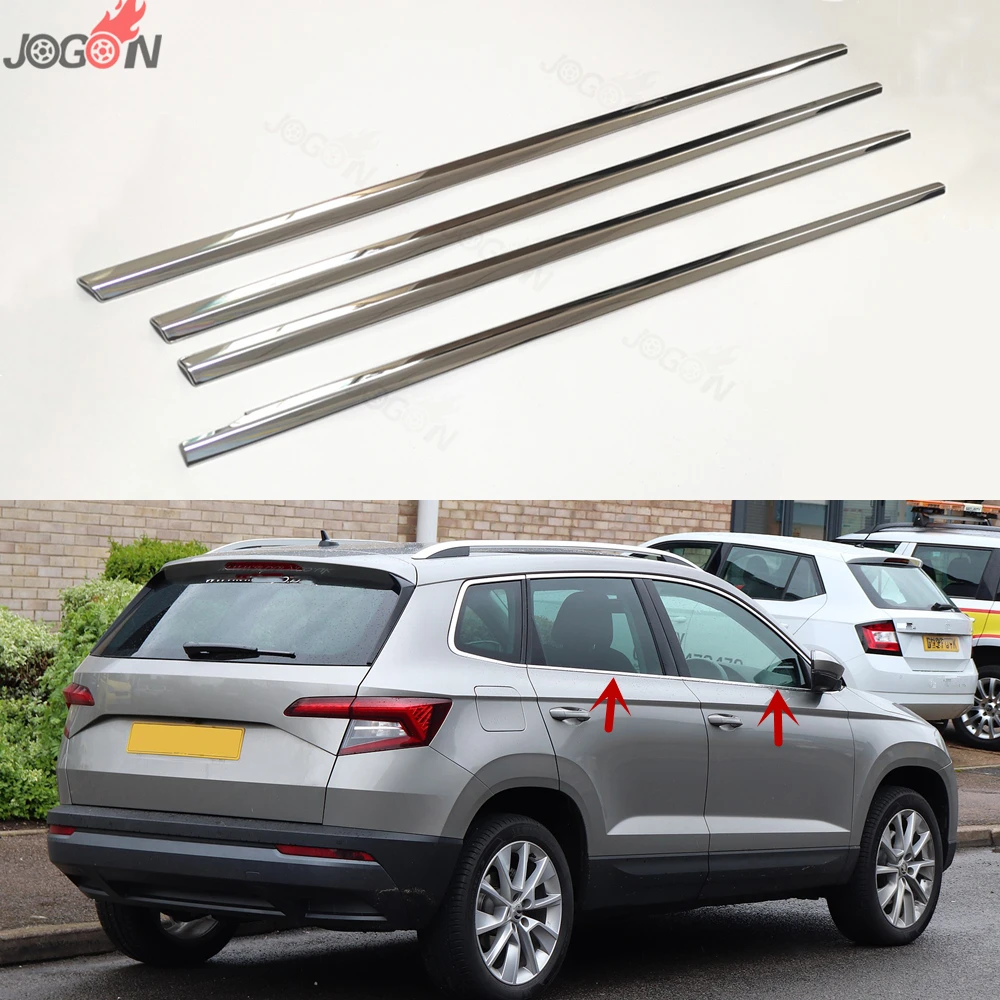 4 шт. молдинговая накладка на нижнюю часть бокового окна автомобиля для Skoda Karoq 2017