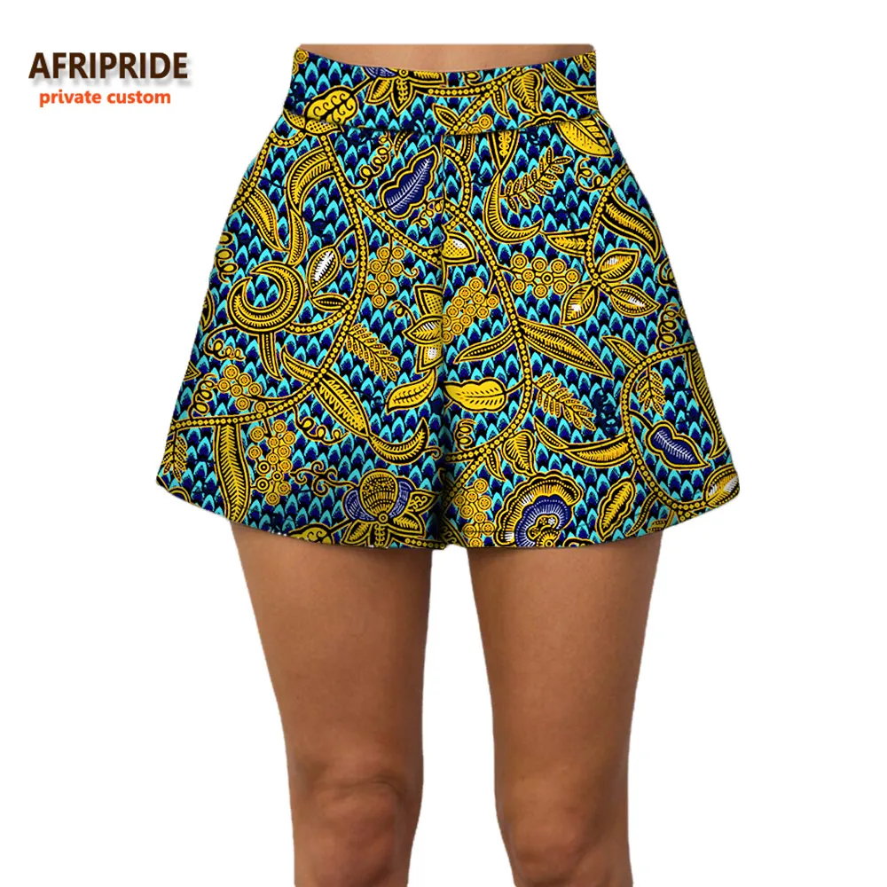 Летние женские пляжные шорты AFRIPRIDE индивидуальные повседневные короткие штаны хлопок батик принт Африканский A722108 - Цвет: 589