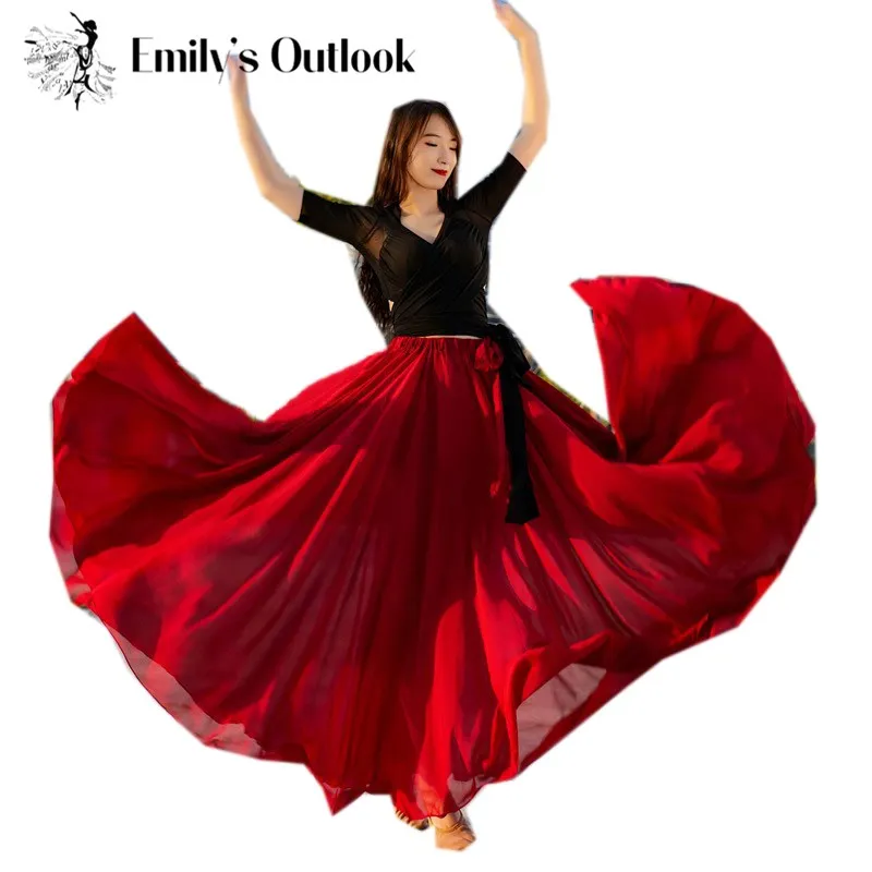 Women Performance Dance Costume Chiffon Fairy Fancy Skirt Belly Dance Skirt 