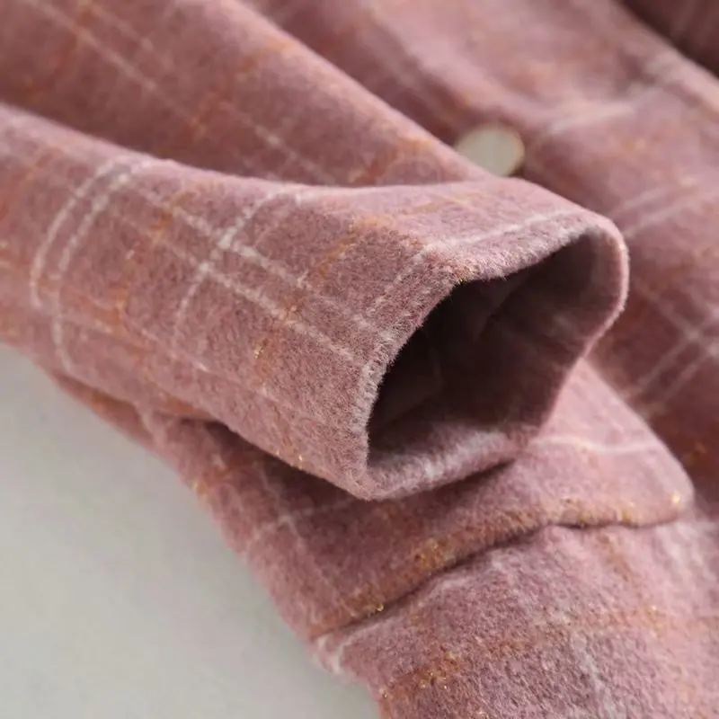 

A Generation of 2019 Winter Plaid Overcoat Korean-style Popular Liangsi Woolen Jacket Mid-length Tops Entity