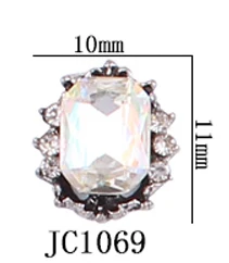JC1069 100 шт./лот, 3D Хрустальные Стразы для ногтей, 20 видов стилей(JC1063-1082), Стразы для ногтей из сплава, стразы для рукоделия, аксессуары для дизайна ногтей, кристалл - Цвет: JC1069