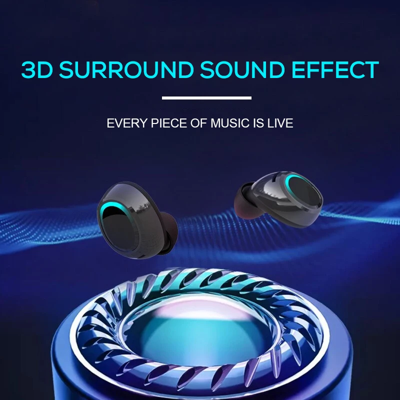SOAIY Bluetooth 5,0 в уши Светодиодный дисплей питания бинауральные HD вызов истинные беспроводные наушники Водонепроницаемая гарнитура 6D стерео гарнитура