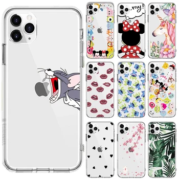 

For iPhone 11 Pro Max 6 6s 7 8 Plus 5 5s SE Phone Case Soft TPU For iPhone X XR XS 11Pro Transparent Cartoon Animal Cover