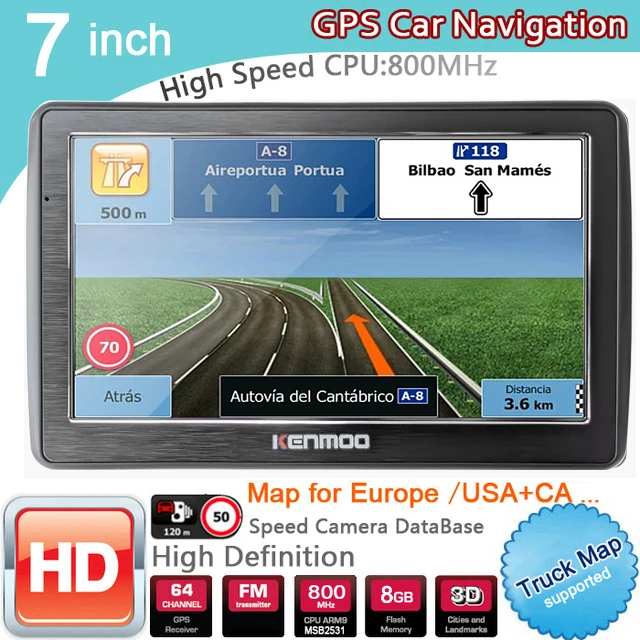 7 дюймов HD GPS Портативная навигация 2020 карты для Европы России автомобиль