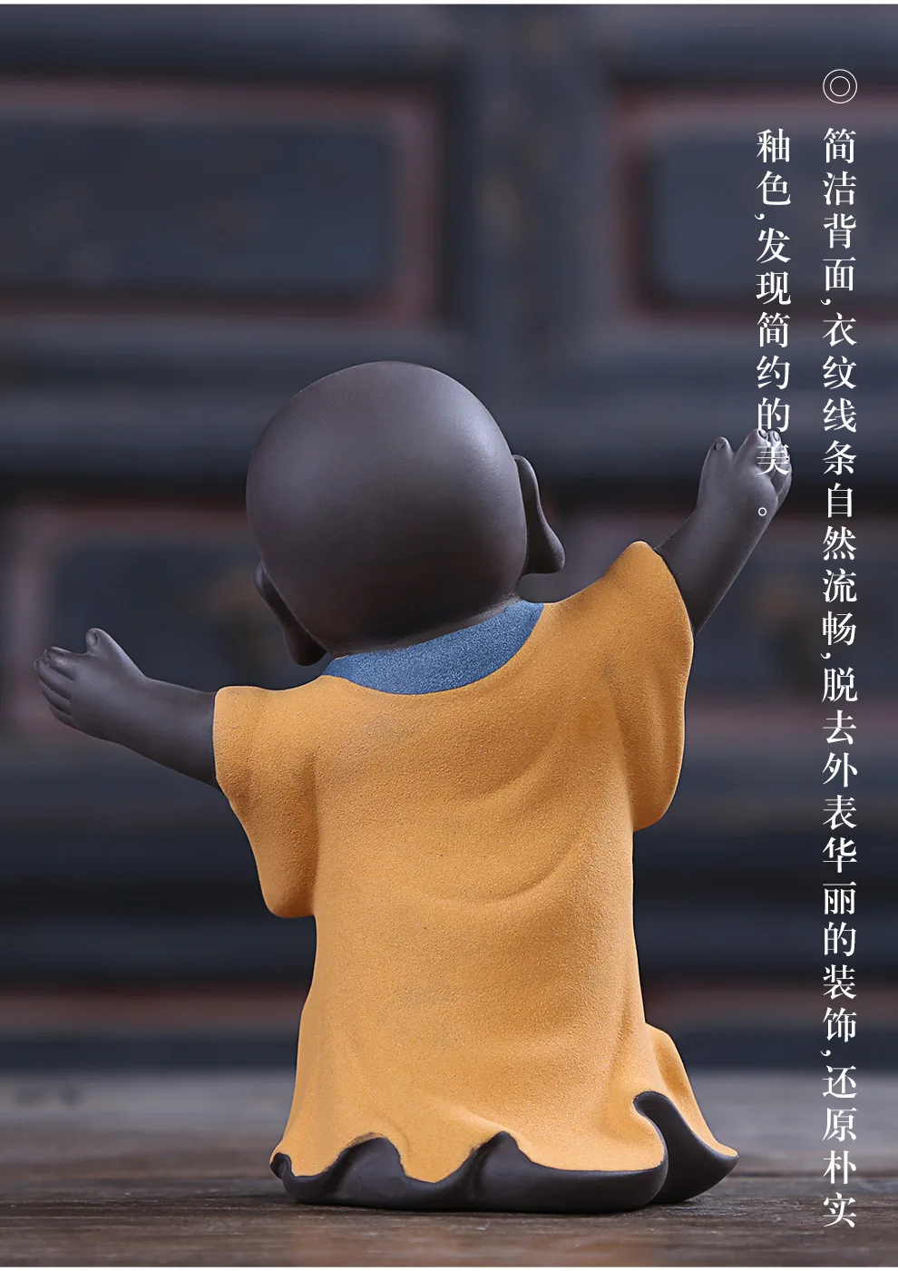 New Products Ceramic Crafts Creative Tea Ornaments Clay Novices Little Monk Ceramic Doll Tourist Area Hot Selling