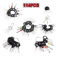 114 pçs kit de ferramentas de remoção de terminais do carro fiação crimp conector retractor extrator pino extrator reparação terminal ferramentas profissionais