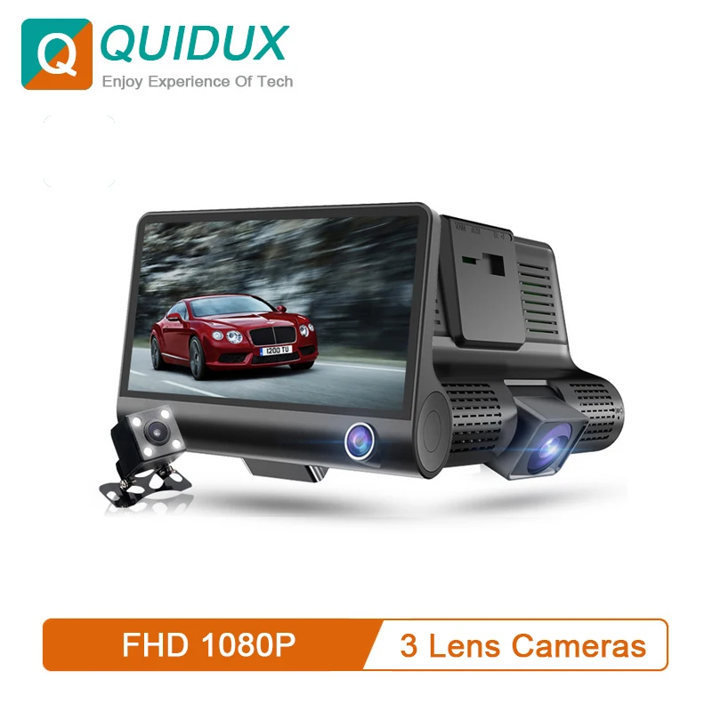 3 объектива автомобиля dvr Dash Cam 4 &quotips экран 170 градусов широкоугольный 1080P видео