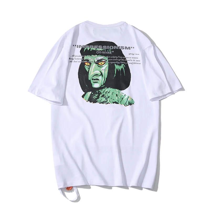 19ss Off-White OW "99" зеленый эльф мужчины/женщины унисекс пара влюбленных моделей хлопок Мода Повседневная круглый вырез короткий рукав Футболка