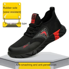 

Indestructible Shoes Men Work Safety Shoes With Steel Toe Cap Puncture-Proof Boots Lightweight Breathable Sneakers Free Shipping