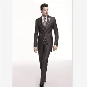 

Custom Classic Black Men Suit Tuxedos Gentleman Style Groomsmen Wedding Prom Tuxedos Terno Masculino Best Man Dress Men's Suits 3-piece (Jacket+Pants+Vest) Traje Hombre