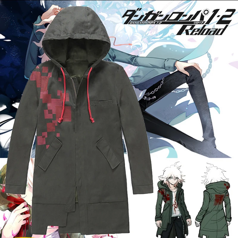 Куртка с капюшоном из игры Super Danganronpa 2 Nagito Komaeda пальто армейского зеленого цвета