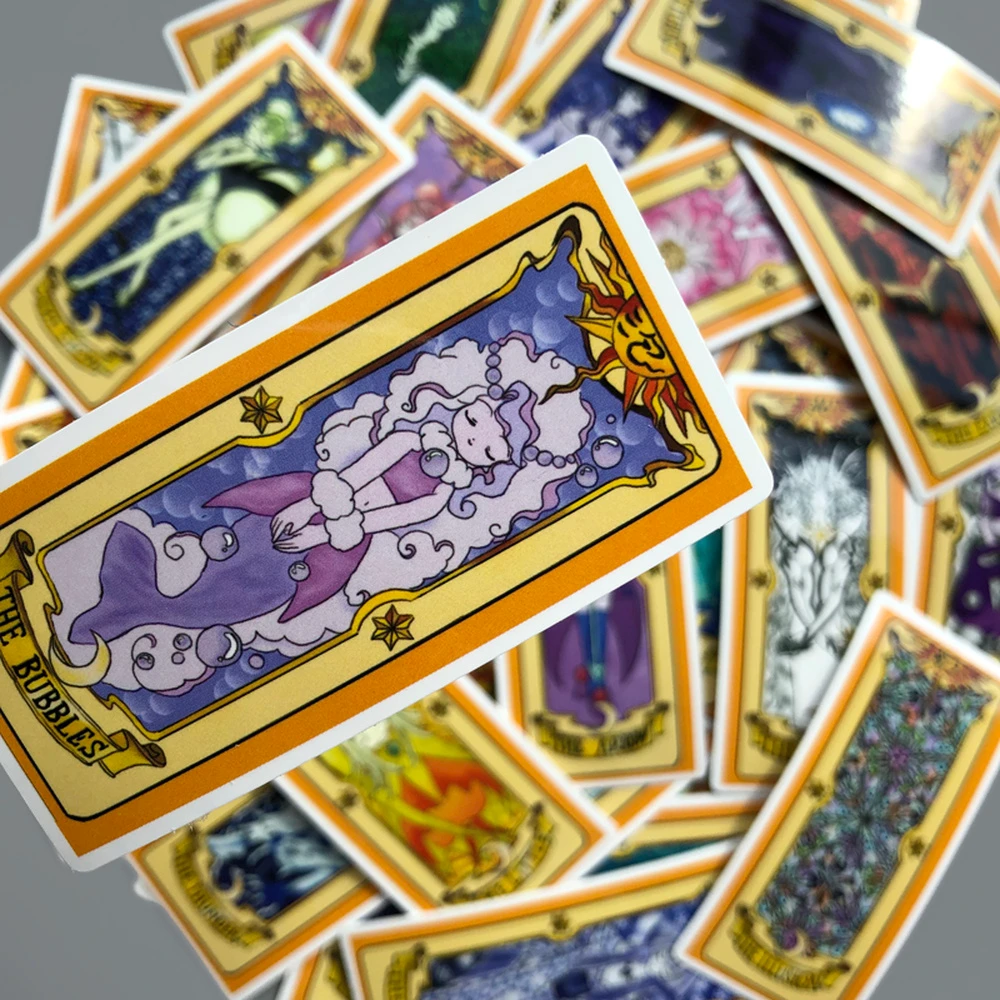 50pcs Cardcaptor Sakura Captor Sakura Magic Stickers Mahou Clow Anime  Stickers Cosplay Playing Game Prop Cards Toys Stikcers - Stationery Sticker  - AliExpress