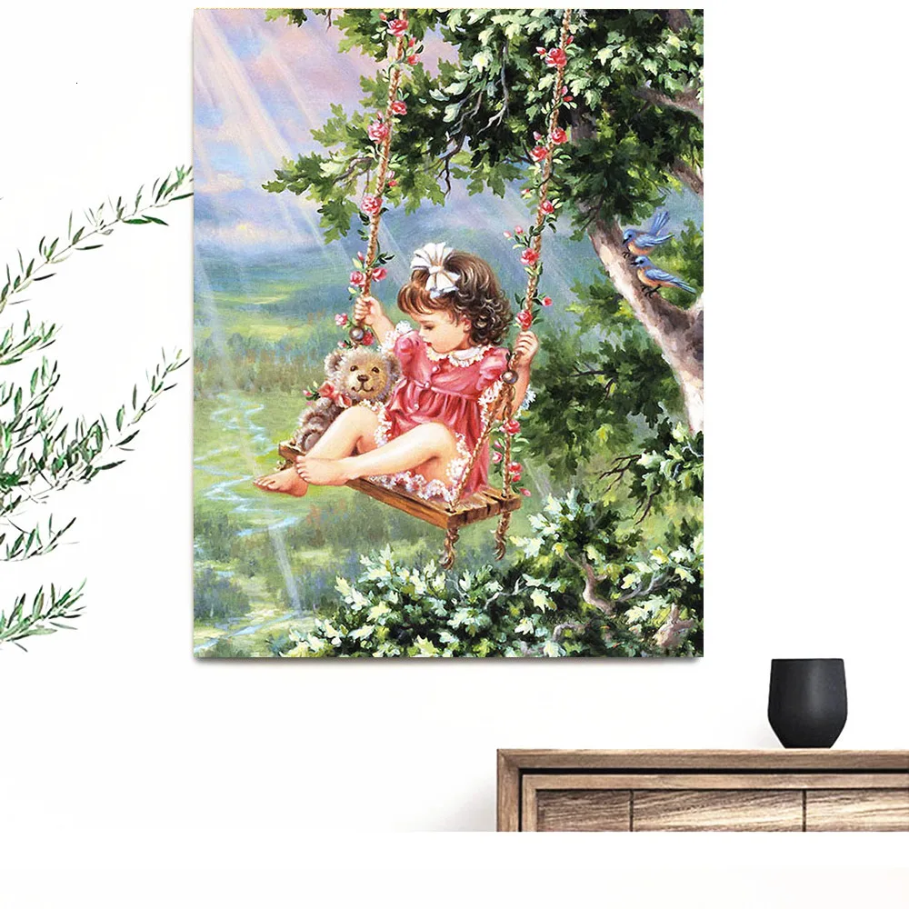 HUACAN 5d Diamond Painting Full Square Child Diamond Embroidery Mosaic Portrait Rhinestone Pictures Art Home Decorations