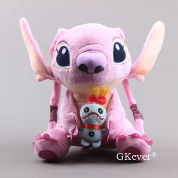 

NEW Lilo& Stitch Pink Angel with Scrump Plush Toy Cute Lovely ANGEL Soft Stuffed Dolls 10" 25 cm Children Gift