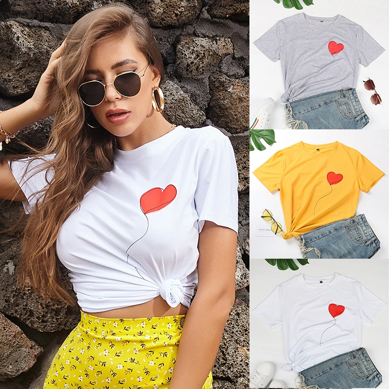 

Summer Printing Round Collar Short Sleeve T-Shirt 2020 New Leisure Joker Render Unlined Upper Garment