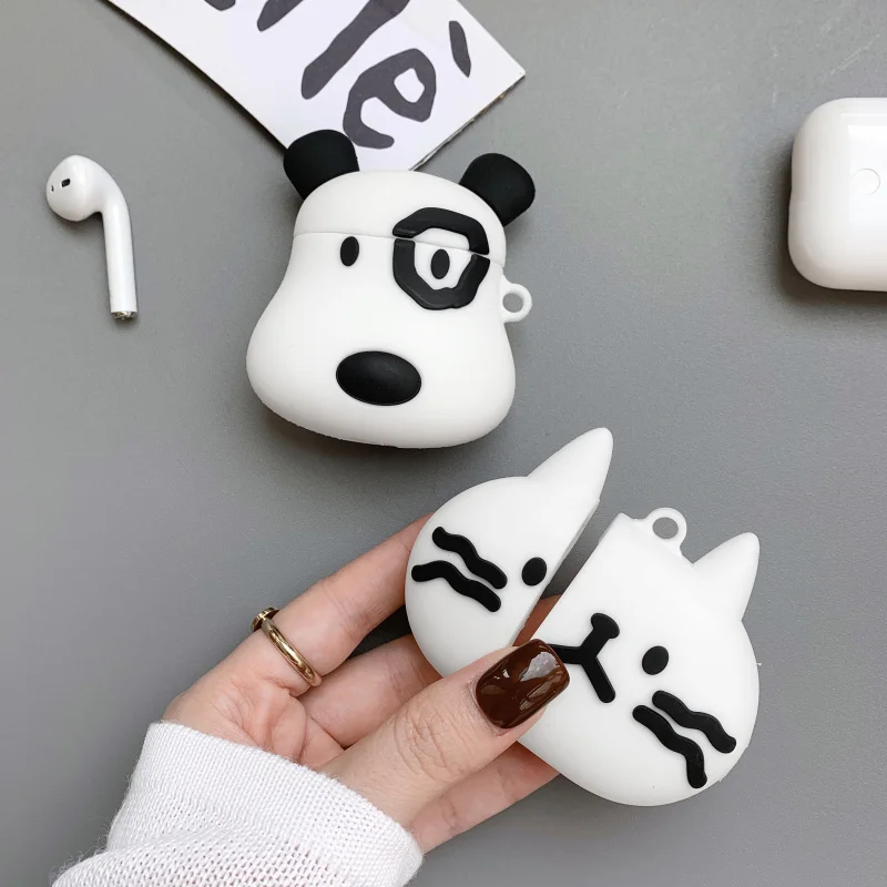 Мультяшный чехол с собакой для Airpods Bluetooth милый силиконовый модный Забавный Air pods