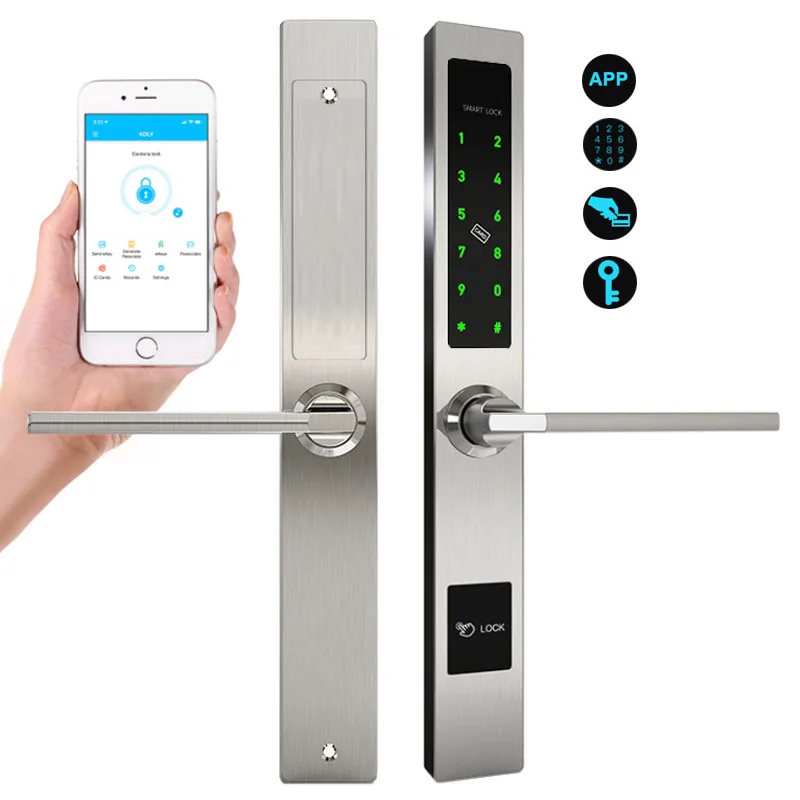 Сломанный мост алюминиевый дверной замок с паролем Bluetooth приложение раздвижная