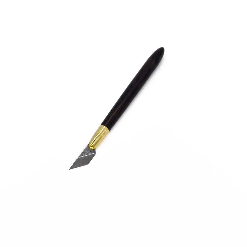 Baver Кожа ремесло Дамасская сталь конические края ножи деревянная резьба ручка нож режущий инструмент Diy