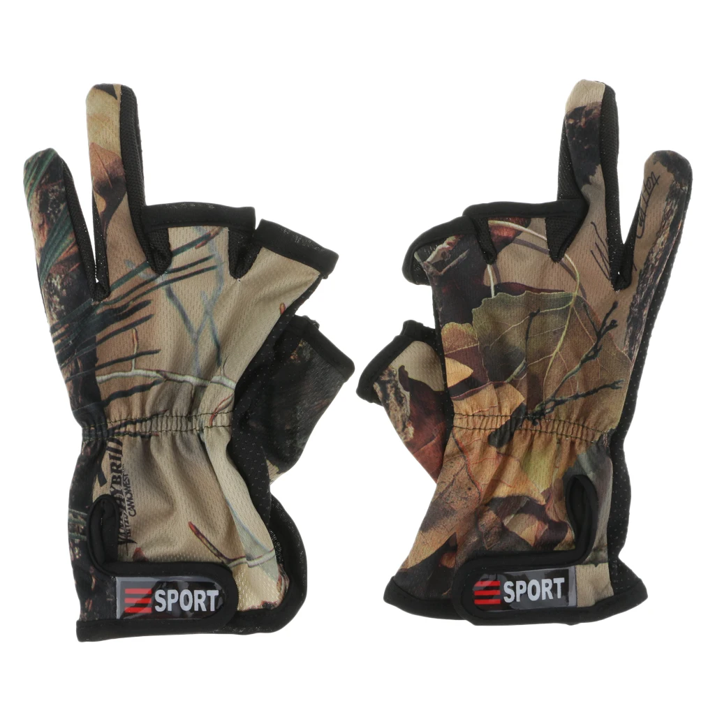1 Pair Fishing 3 Finger Cut Gloves Outdoor Sports Hunting Non-Slip Mittens