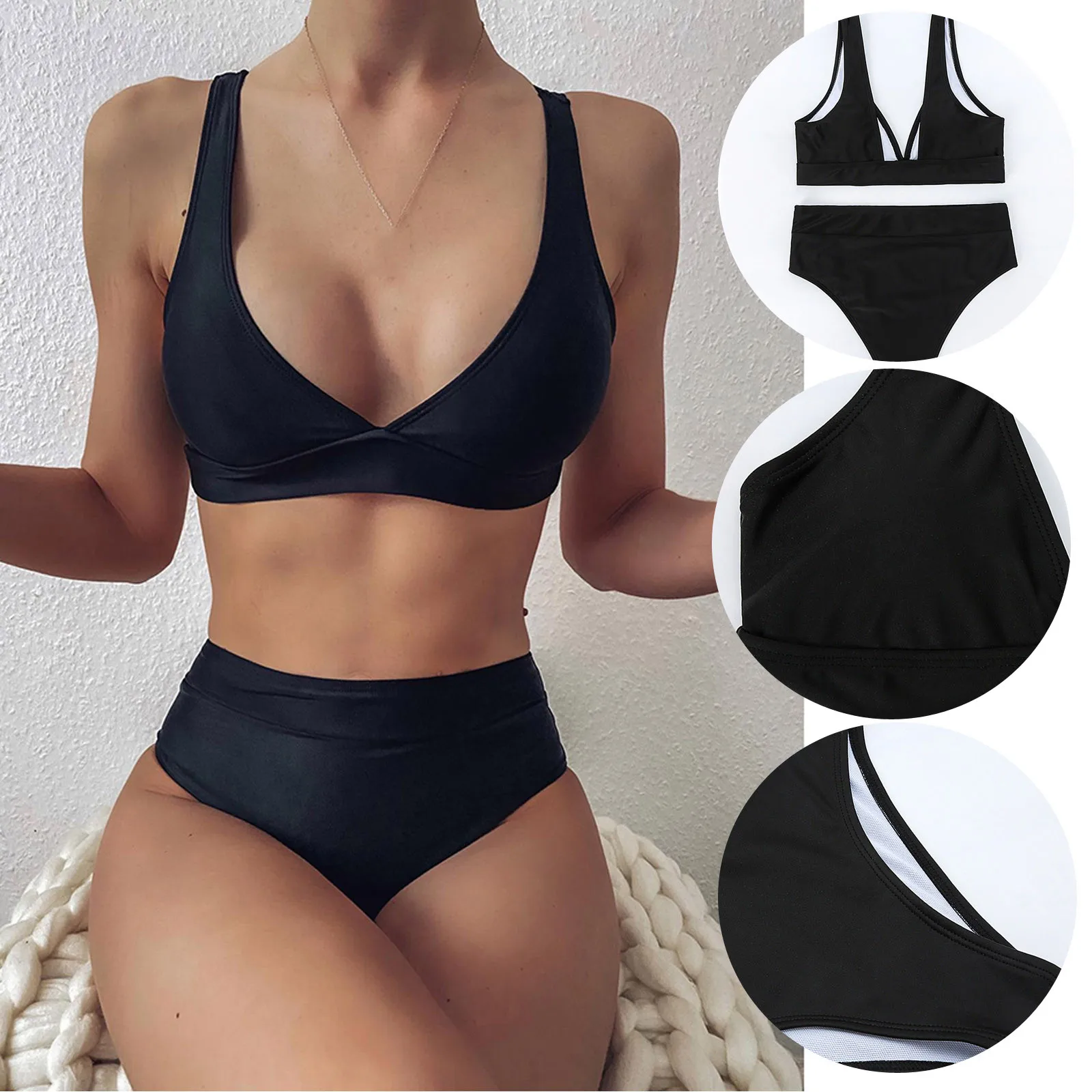 Женский раздельный купальник с принтом Раздельный пуш-ап эффектом модный