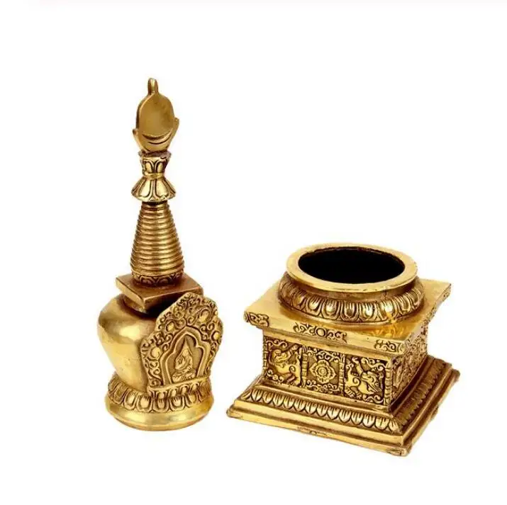 Статуя медная 28 см латунь stupa Relic пагода Ремесло Украшение