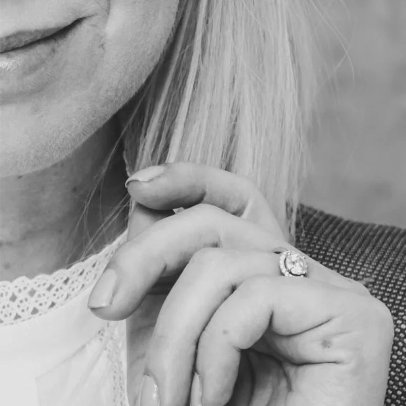 NiceGems центр 1ct Halo муассанит обручальное кольцо 14 к белое золото DF цвет 6,5 мм Муассанит с акцентами для женщин ювелирные изделия