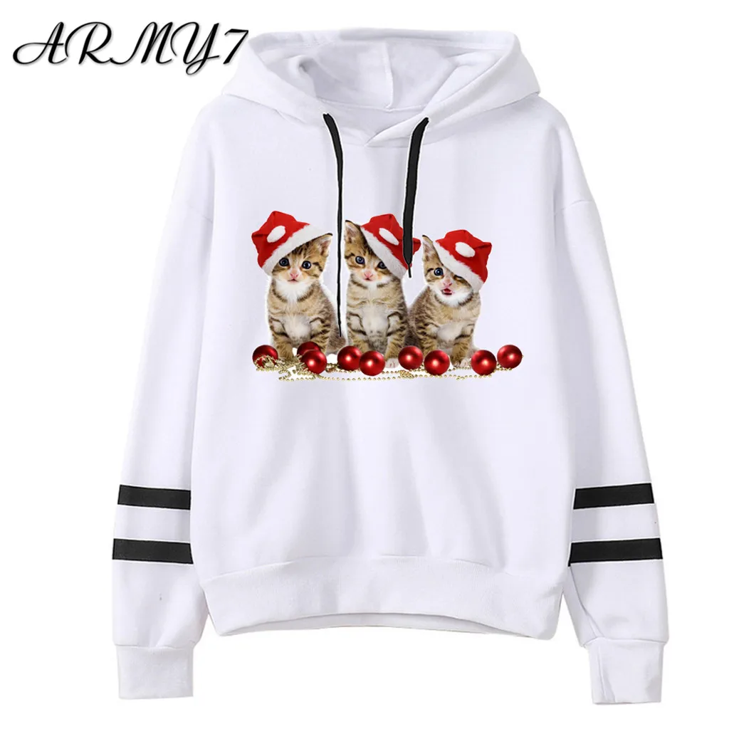 cat printed hoodie