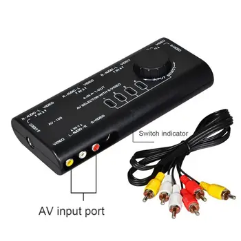 

AV Switch 4 In 1 Out Audio Video Converter Splitter Switcher Selector Box