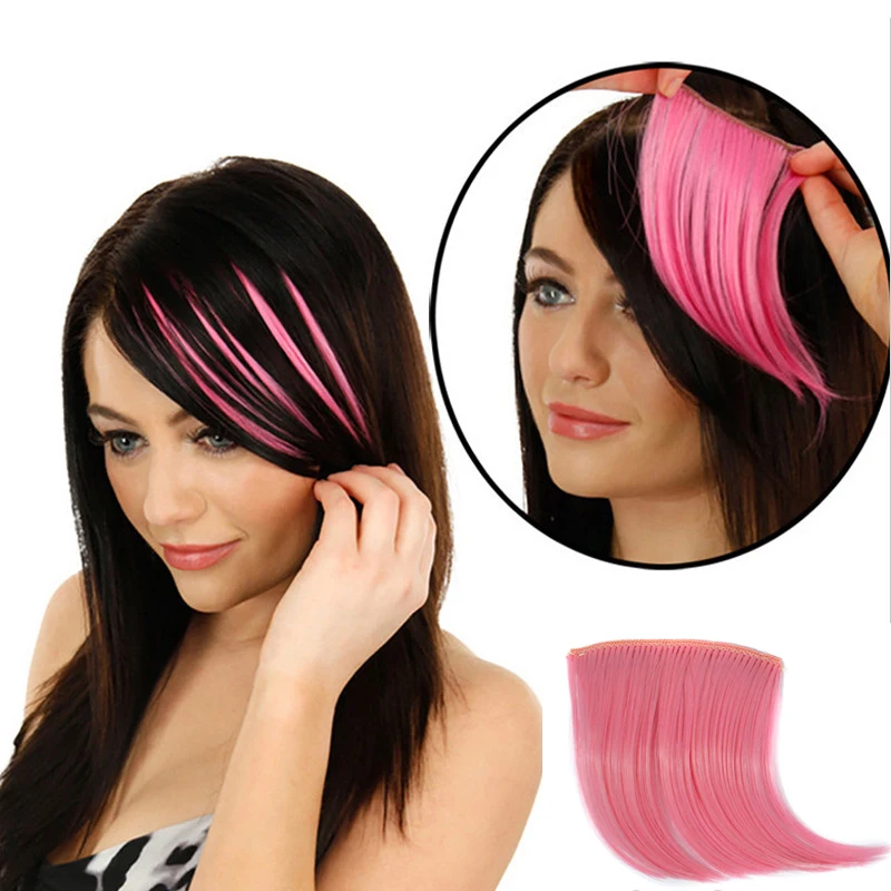 Clip-In Hair-Accessories Synthetic-Hair-Bangs Colorful Women Fiber High-Temperature Front