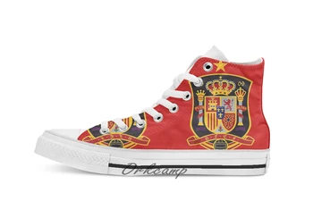 

Spain Espana Custom Casual High Top lace-up Canvas shoes sneakers Drop shipping