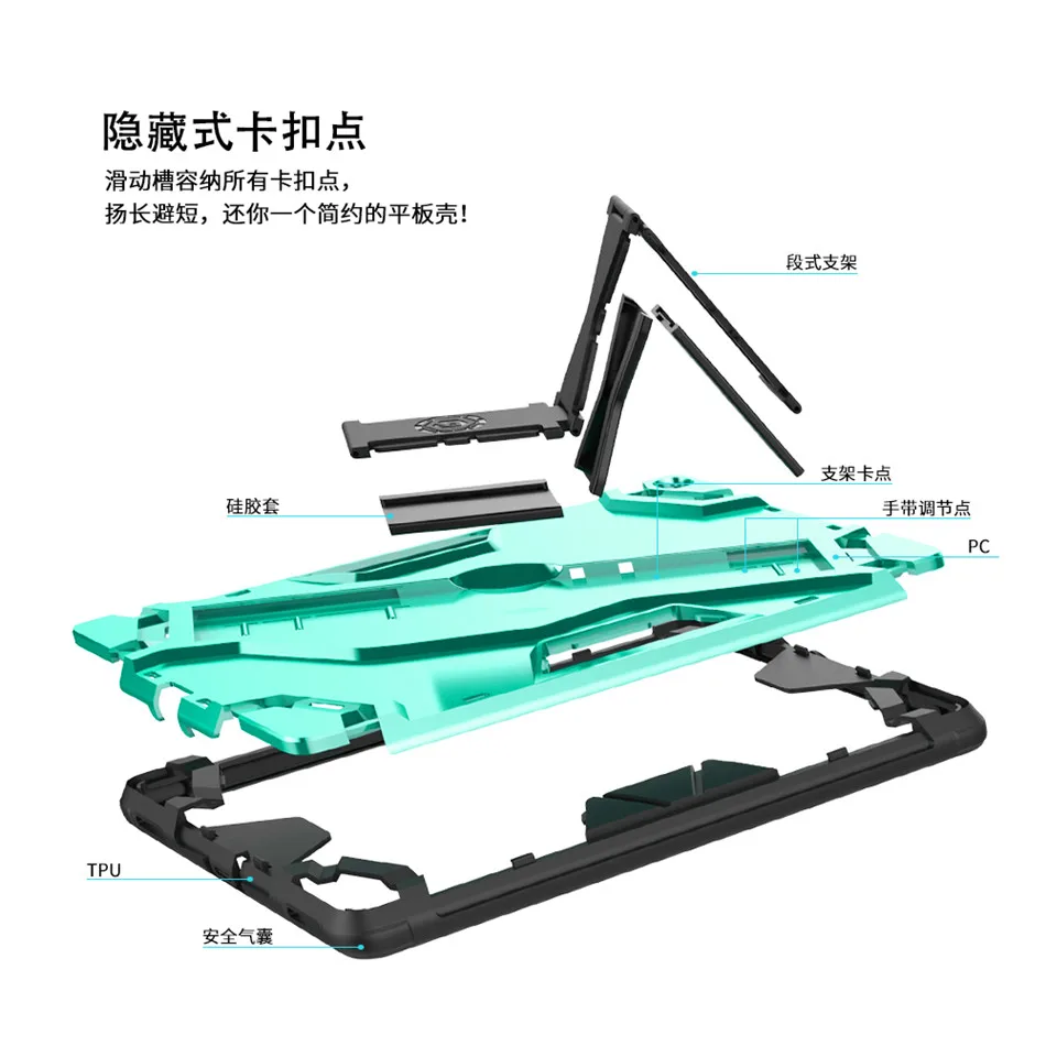 Чехол для samsung T510 T515 SM-T510 Funda, чехол для планшета, жесткий защитный чехол из ПУ+ ПК, сверхпрочный чехол Tab A 10,1, чехол-подставка+ пленка+ ручка