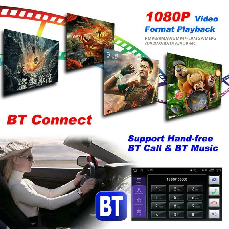2Din Android 7,1 7 дюймов Автомобильный стерео Mp5 плеер, Wi-Fi, Gps Navi Rds Am Fm радио