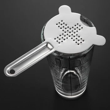 

1PC Stainless Steel Bar Strainer Bartending Filter Cocktail Strainer Professional Strainer with Wire Spring Cross Ice Filter
