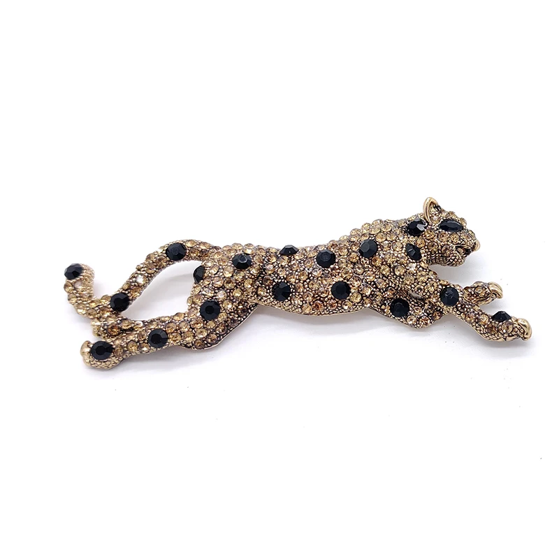 PD BROOCH New High-end Jaguar Animal Leopard Zircon Brooch  display picture 3