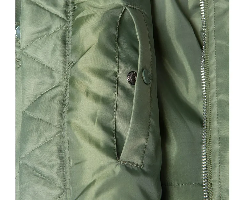 B15 fur collar winter thick nylon flight jacket WW2 men's bomber jackets 6