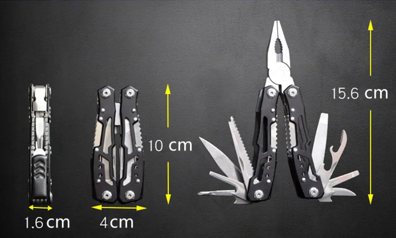 Multifunction Stainless Steel Multi-tool Pocket Knife Pliers Folding Pliers Mini Portable Folding Pliers T4025