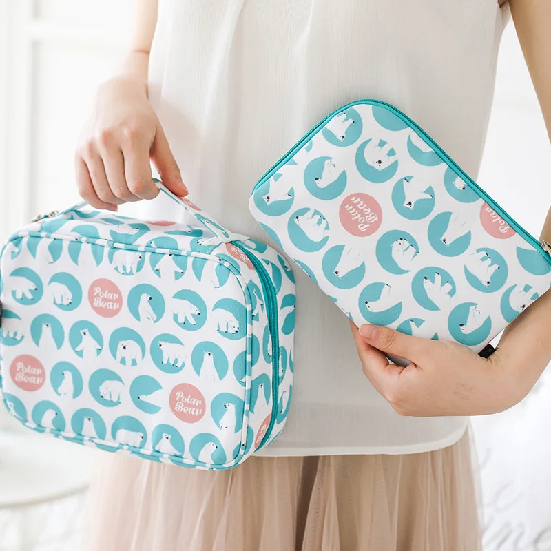 

Waterproof Women Beauty Case Cosmetic Bag Wash Toiletry Bag Travel Packing Cubes Temperament Organizer Storage Pouch Handbag