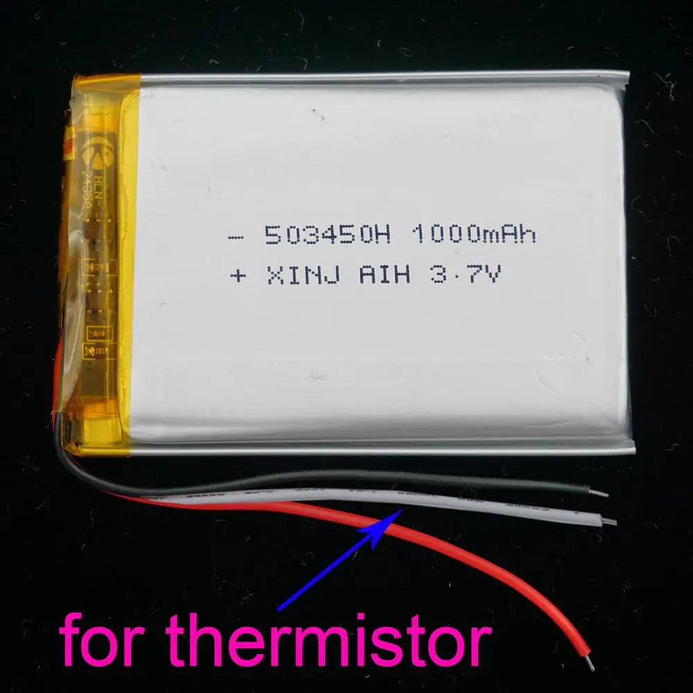 XINJ 3 7 V 1000 mAh провода термистор Li Polymer Lipo аккумулятор 503450 для GPS музыкального плеера