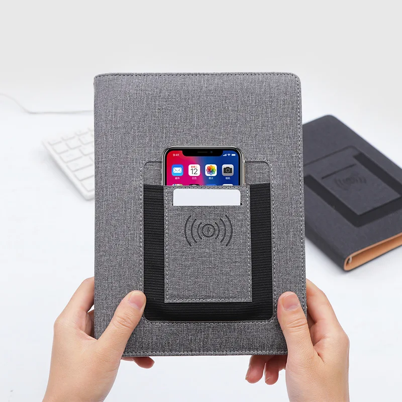 

High-end fashion A5 multi-function notebook, wireless charging notebook, page size 100 sheets 142 * 210mm, 2 packages