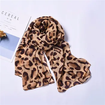 

Korean Casual Cotton Leopard Scarf High Quality Soft Warm Autumn Shawl Thin Women Scarves Accessories YXL