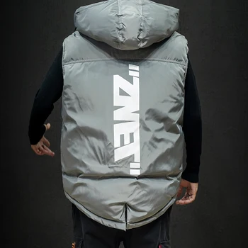

M-5XL Winter Bodywarmer Sleeveless Jacket Men Casual Vest Men Brand Gilet Mens Warm Vest Plus Size Hooded Down Vest Jacket Men