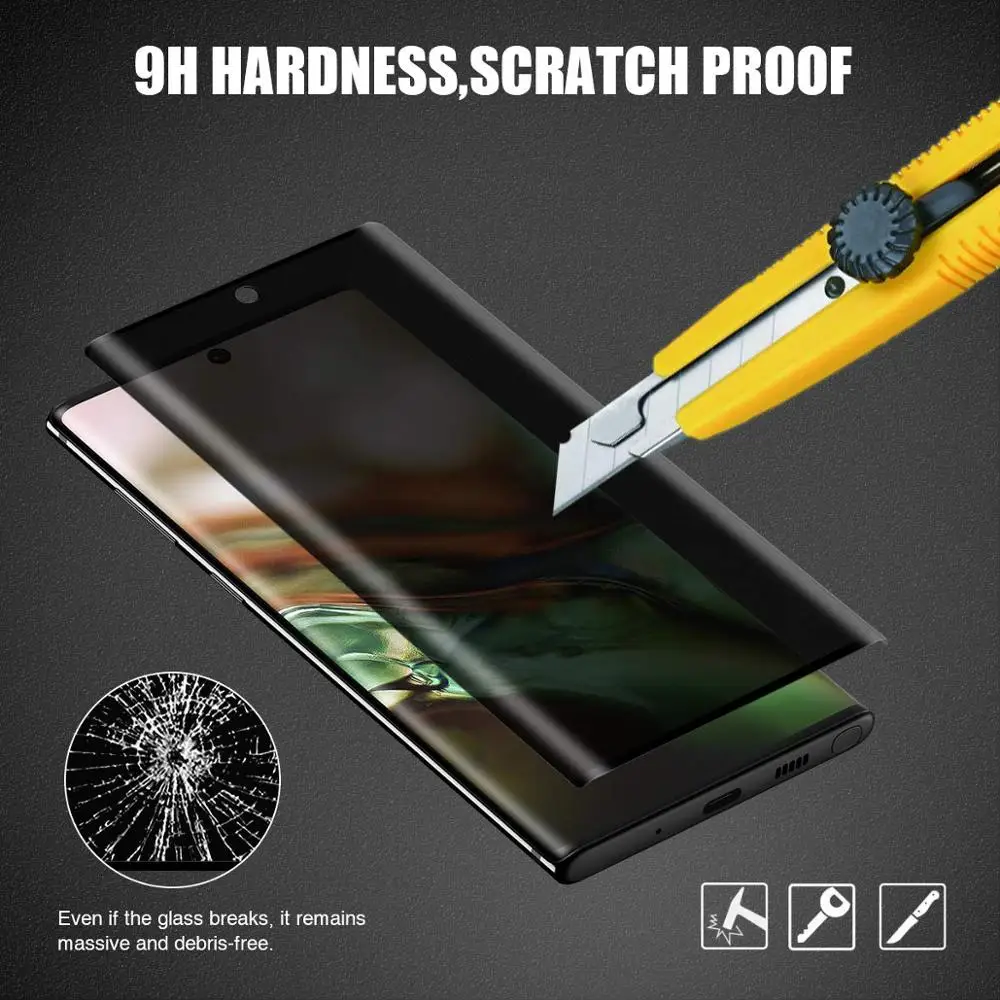 9H 20D закаленное стекло с полным покрытием для SAMSUNG Galaxy Note10 S10 PLUS S10+ Note 10 Pro Анти шпионская защитная пленка