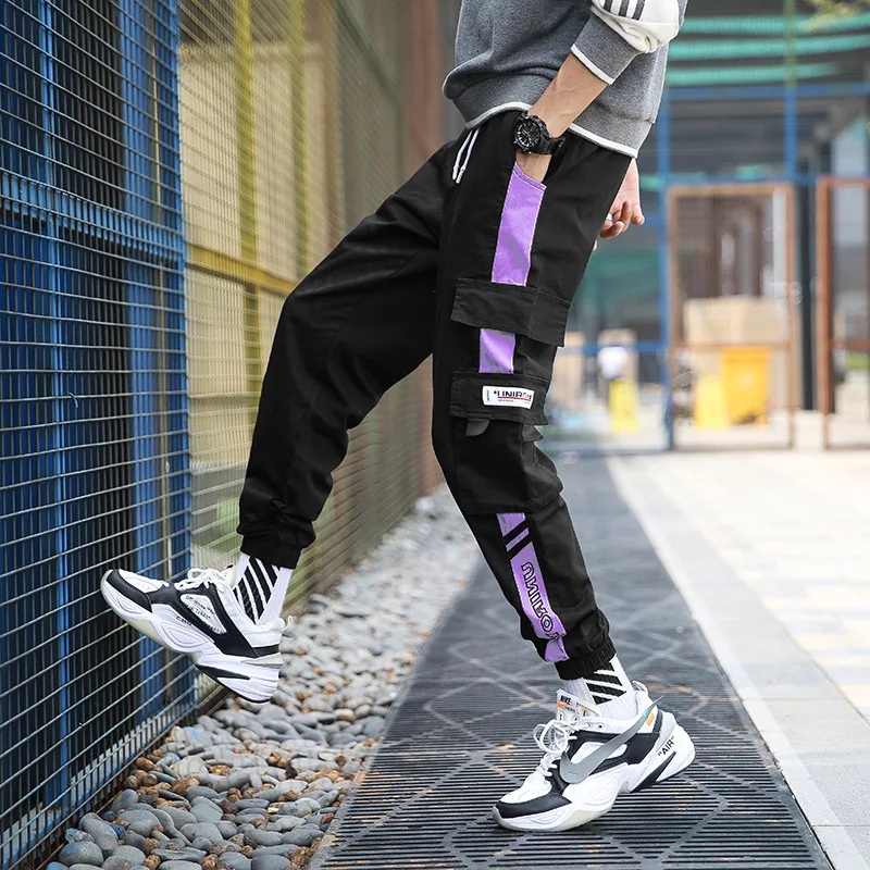 

2019 Autumn New Style Ankle Banded Pants Men's Popular Brand Bib Overall Skinny Casual Pants Men's INS Super Fire K162