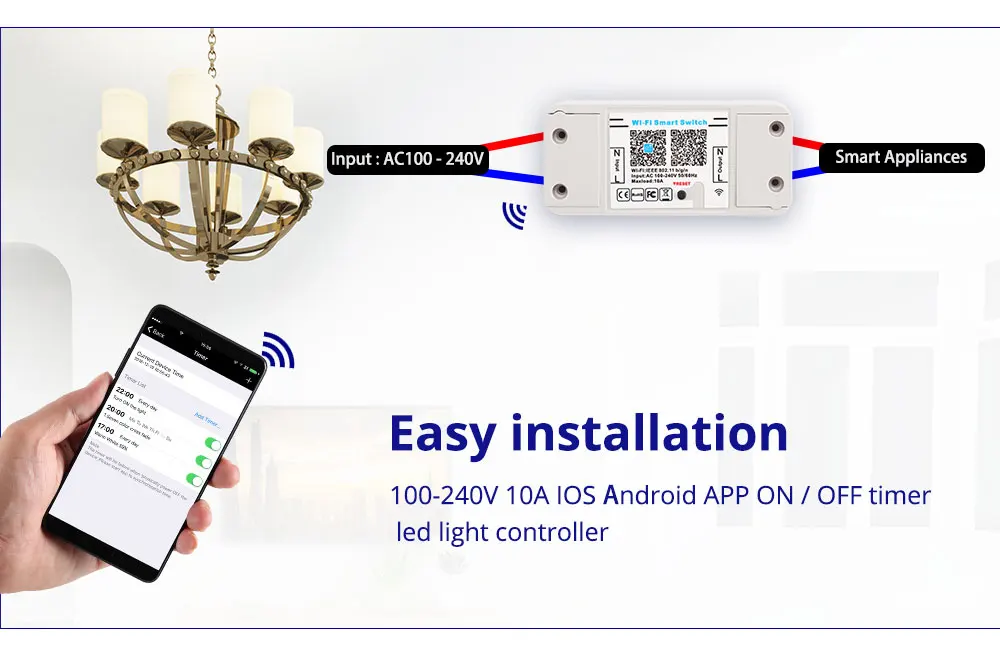 Magic Home Bluetooth WiFi переключатель управления Лер AC 100-240V 10A умный IOS Android приложение Управление светодиодный контроллер работа с Alexa